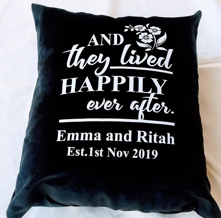 wedding gift branded pillow