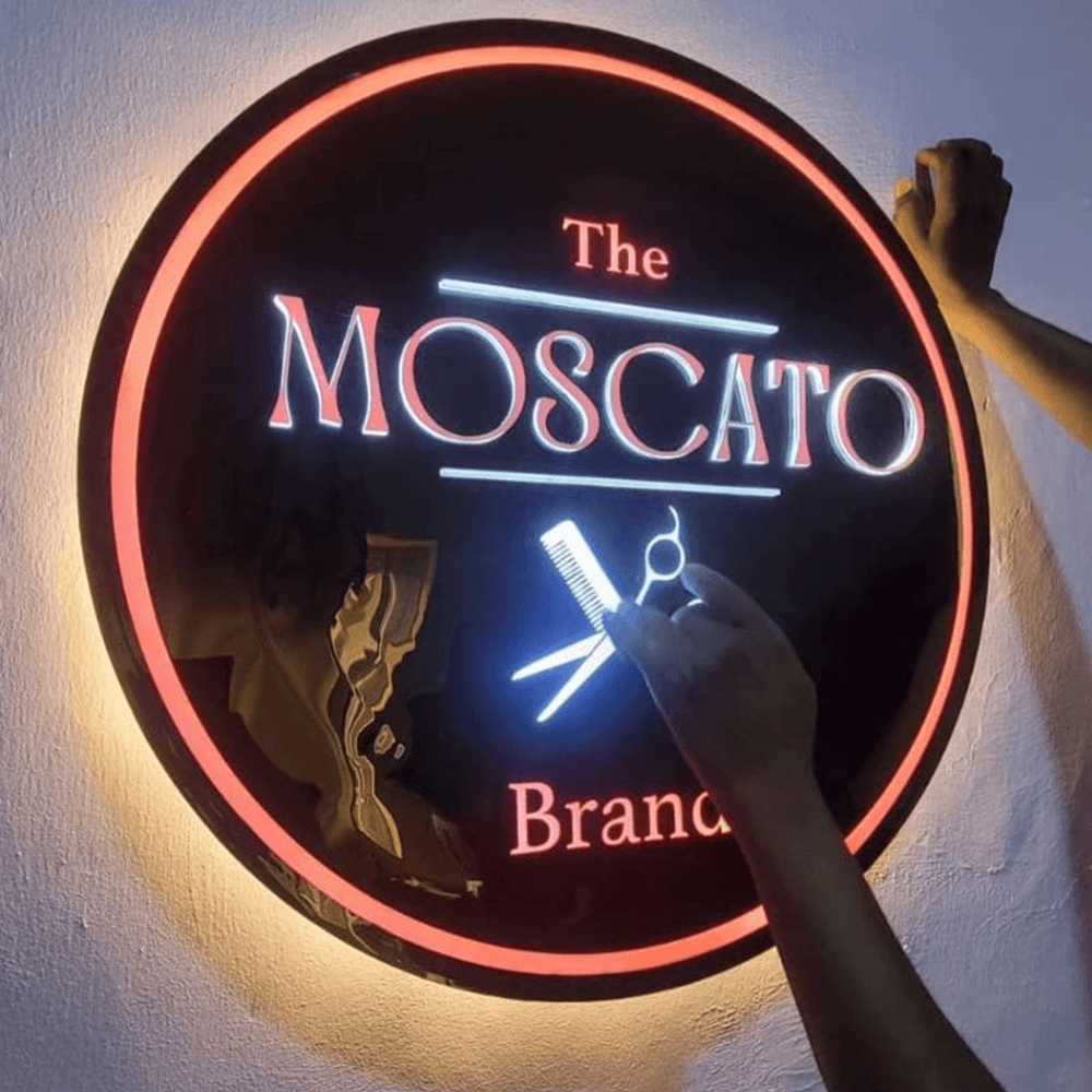MOSCAT back lighting wall logo
