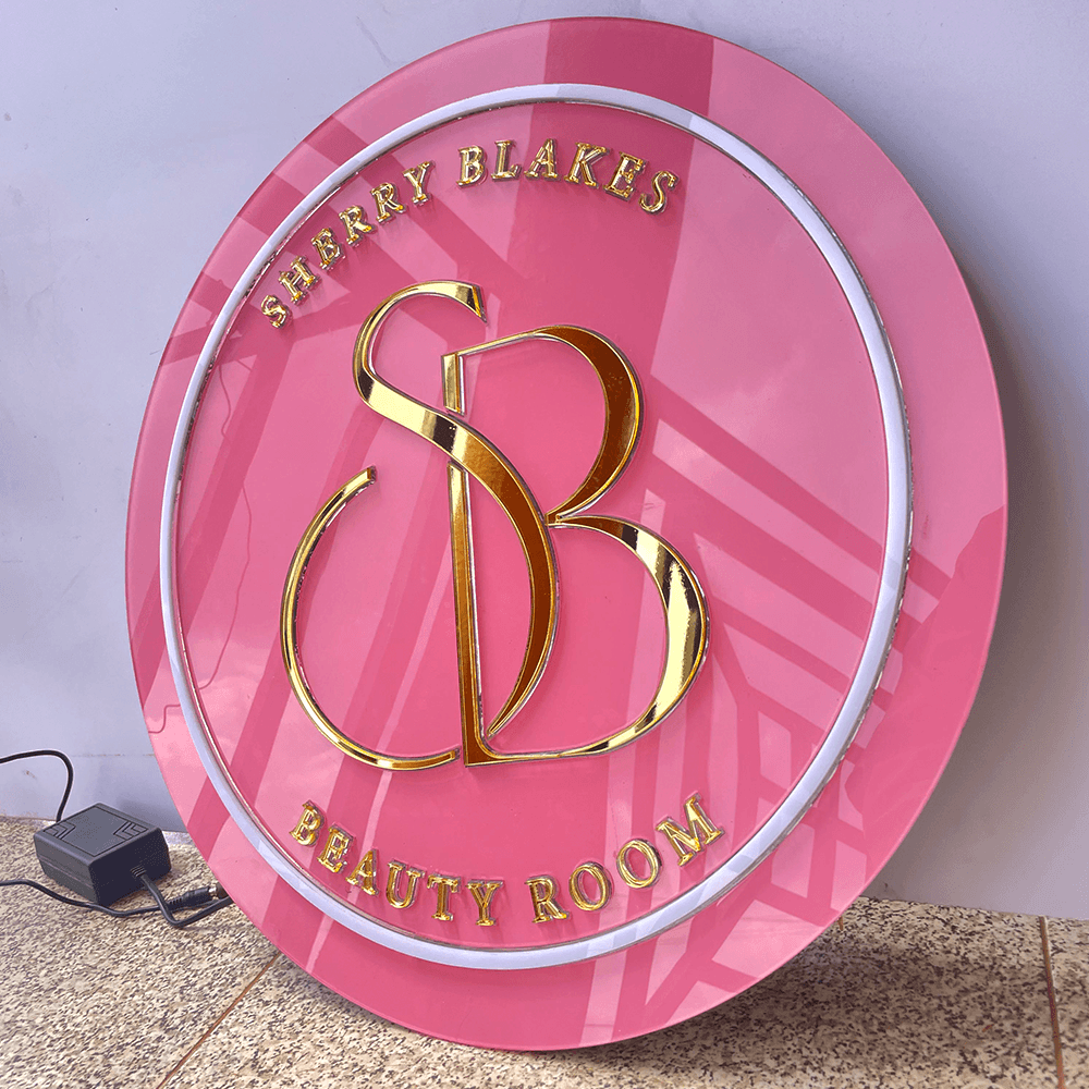 beauty room indoor signage