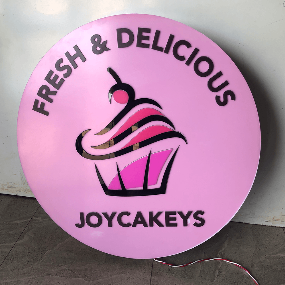 cakes fresh delicious wall logo