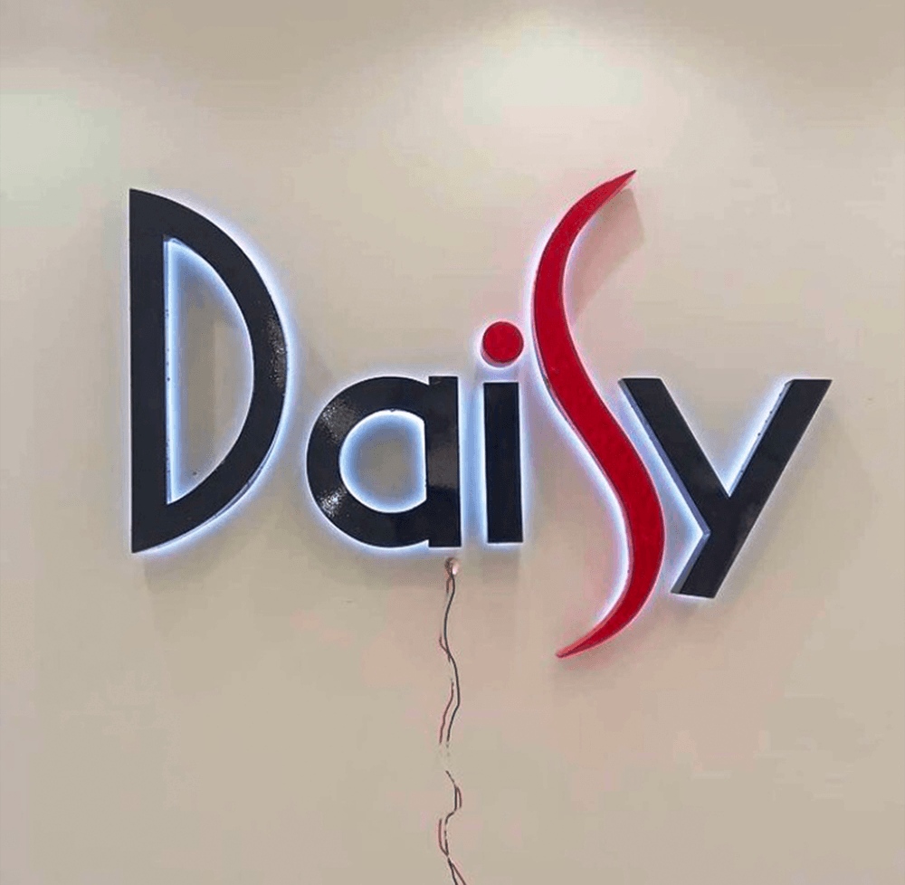 daisy 3d built wall sign
