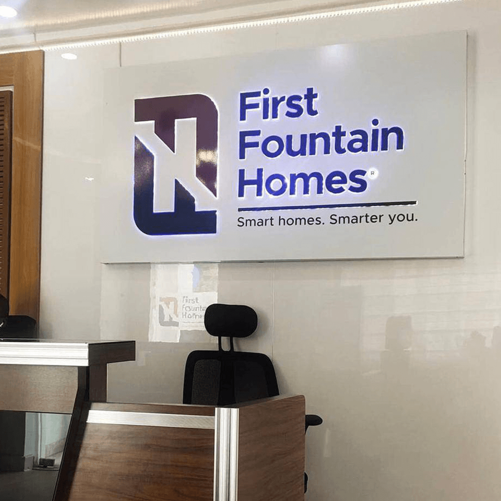 first homes bunga indoor reception sign