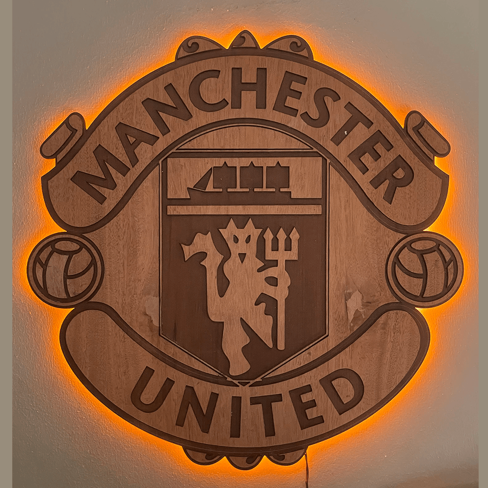 Manchester united backlit warm sign wall