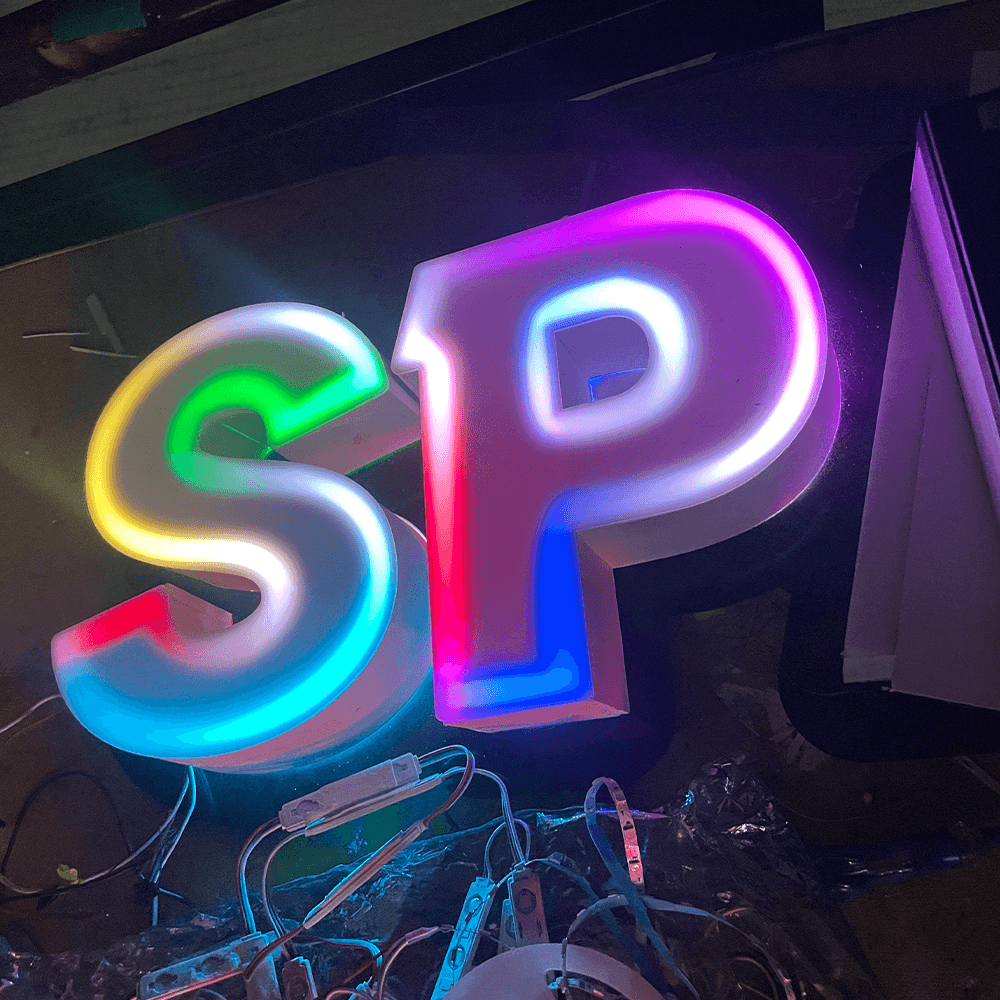 rgb lighting spa signage