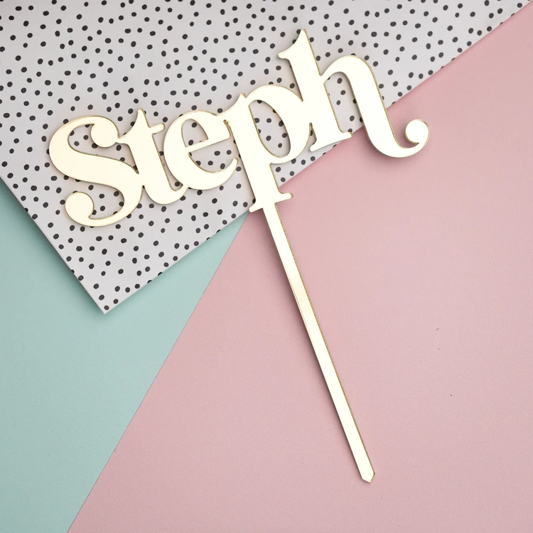Cake Topper in Gold Silver Black